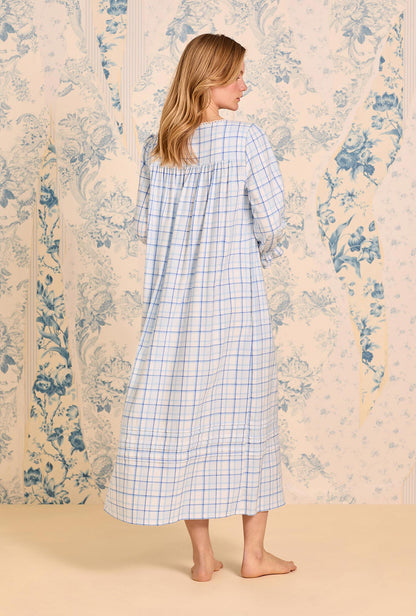 Eileen West Vintage Plaid Cotton Flannel Long Sleeve Ballet Nightgown