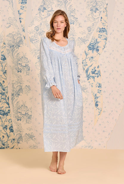 Eileen West Moonlit Lily Long Sleeve Cotton Lawn Ballet Nightgown