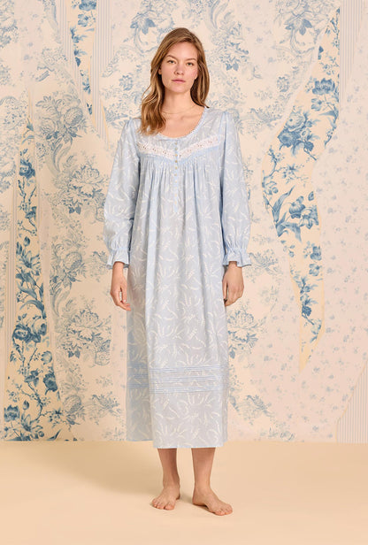 Eileen West Moonlit Lily Long Sleeve Cotton Lawn Ballet Nightgown