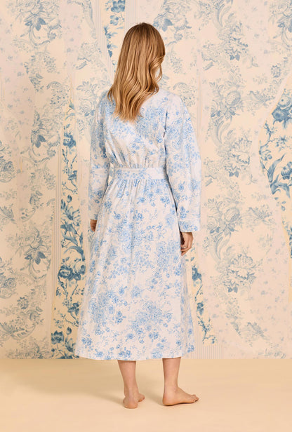Eileen West Chateau Bloom Cotton Flannel Wrap Robe