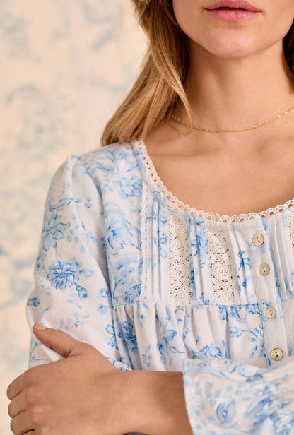 Eileen West Chateau Bloom Cotton Flannel Waltz Nightgown