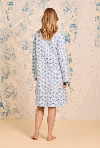 Eileen West Celestial Bow Cotton Diamond Quilt Zip Robe