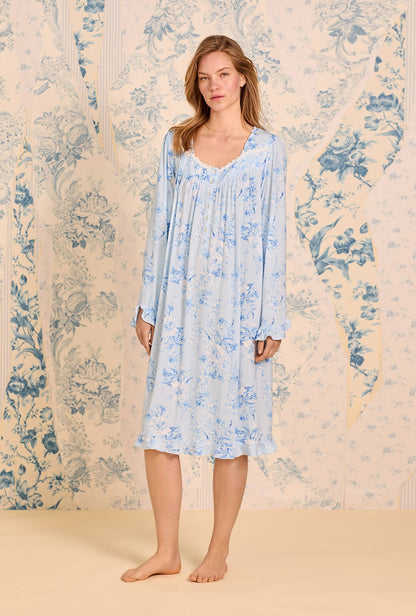 Eileen West Blue Haven Tencel™ Modal Long Sleeve Waltz Nightgown
