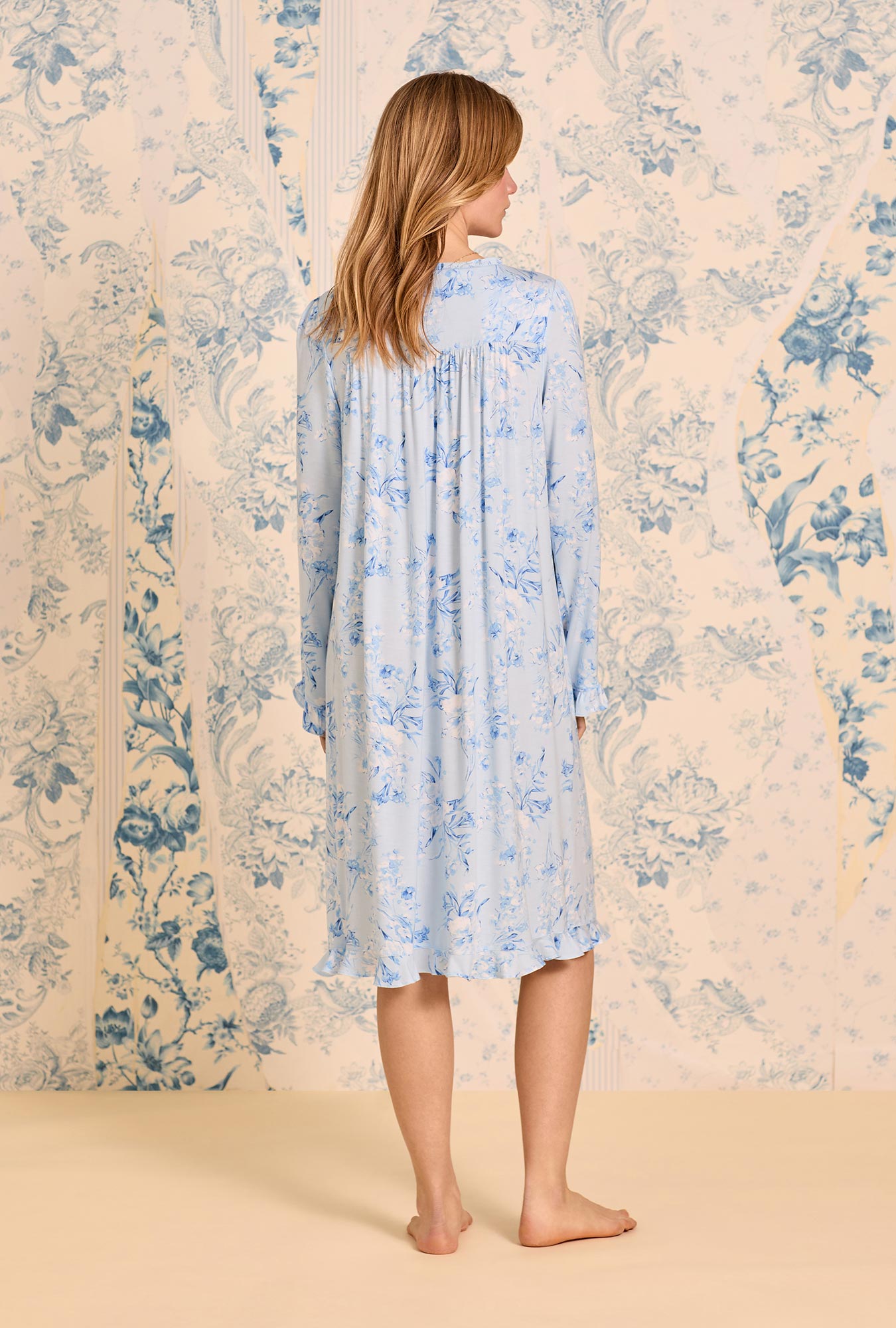 Eileen West Blue Haven Tencel™ Modal Long Sleeve Waltz Nightgown