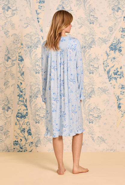 Eileen West Blue Haven Tencel™ Modal Long Sleeve Waltz Nightgown
