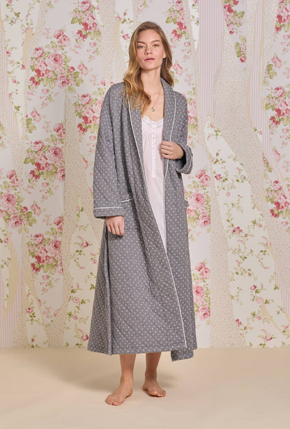 Eileen West Moonstone Cotton Diamond Quilt Wrap Robe