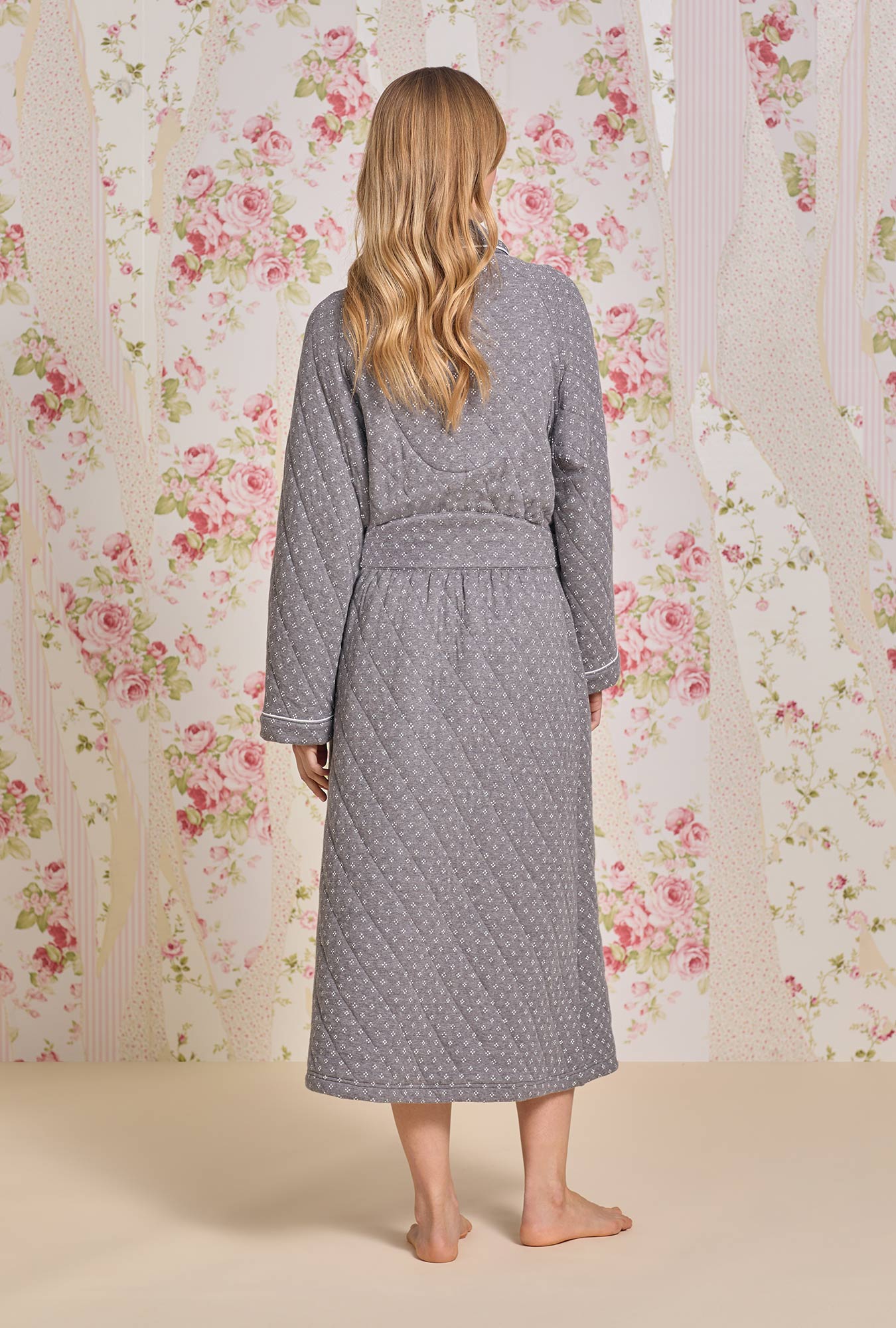 Eileen West Moonstone Cotton Diamond Quilt Wrap Robe