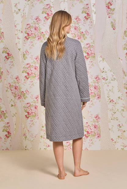 Eileen West Moonstone Cotton Diamond Quilt Zip Robe