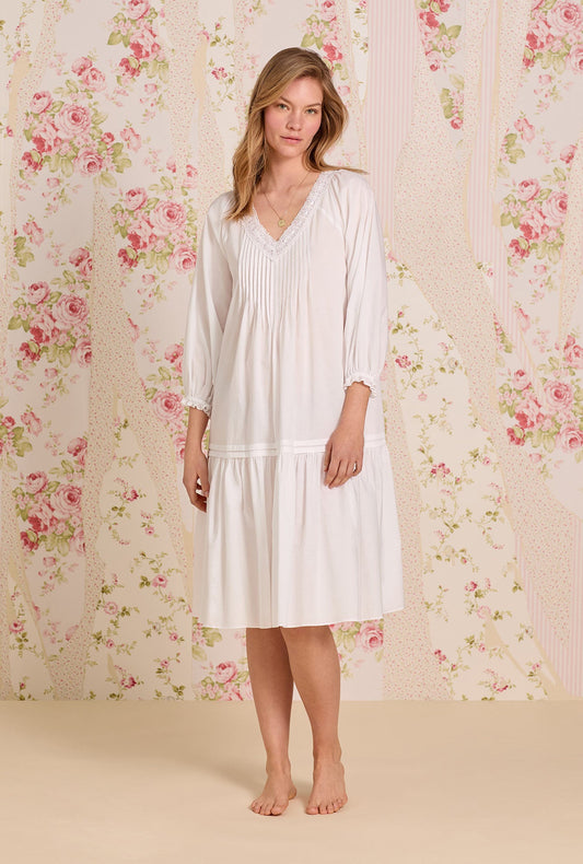 Eileen West Marielle White Cotton Lawn Waltz Nightgown