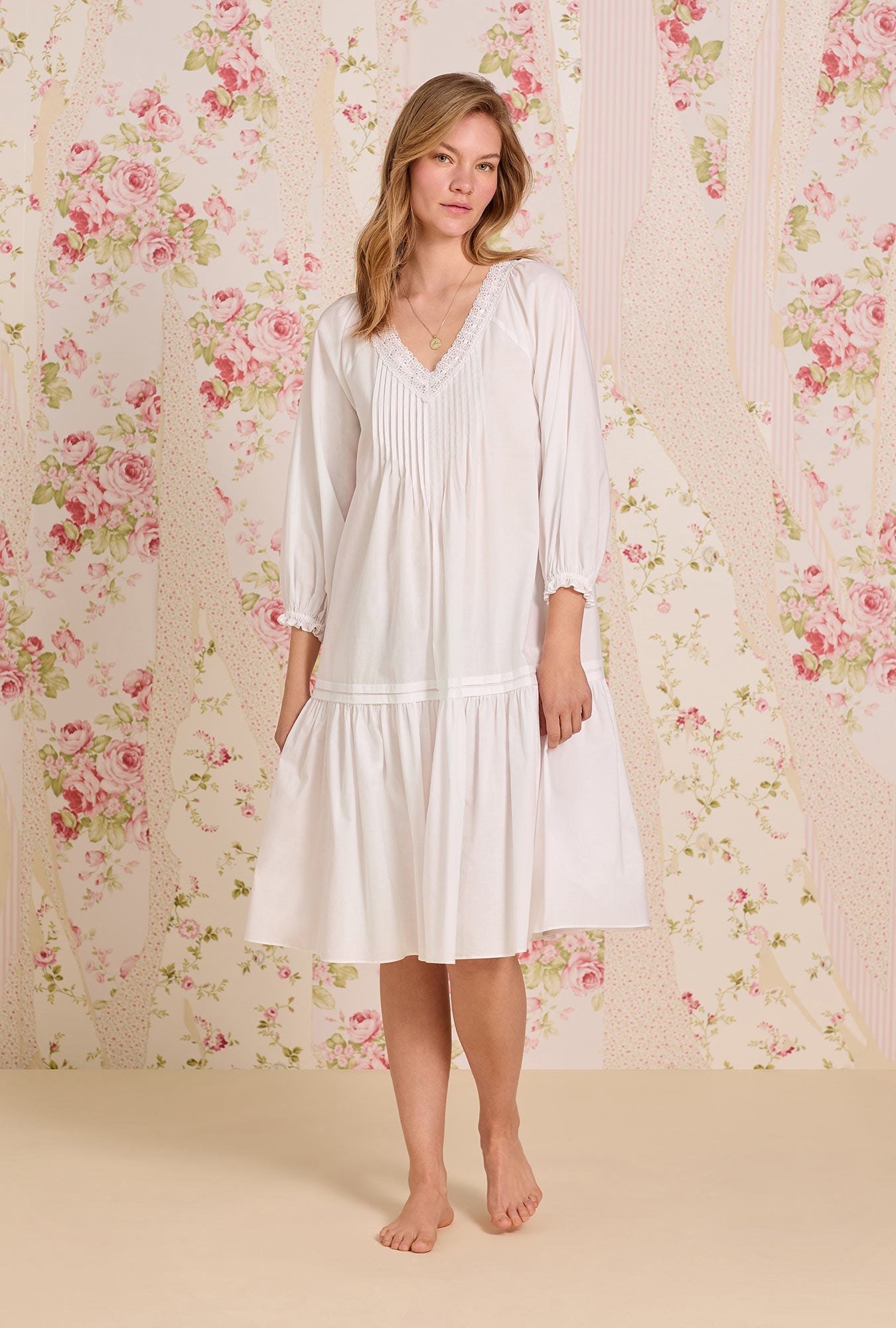 Eileen West Marielle White Cotton Lawn Waltz Nightgown