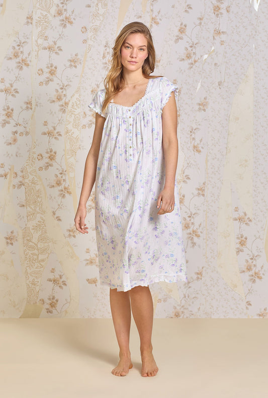 Eileen West Wild Carnation Cotton Pointelle Waltz Nightgown