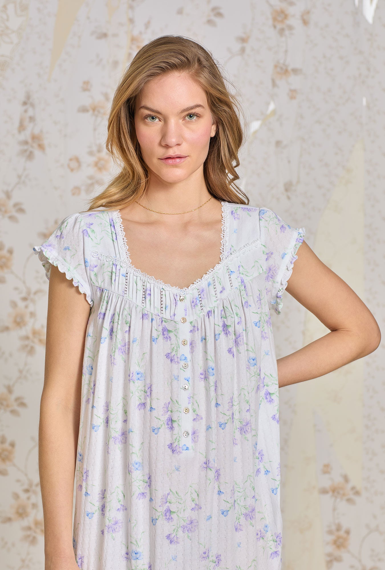 Eileen West Wild Carnation Cotton Pointelle Waltz Nightgown