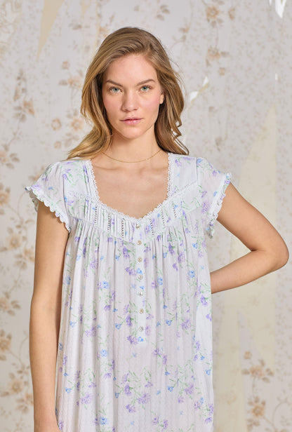 Eileen West Wild Carnation Cotton Pointelle Waltz Nightgown