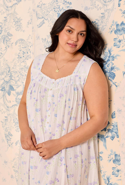 Eileen West Wild Carnation Cotton Pointelle Chemise