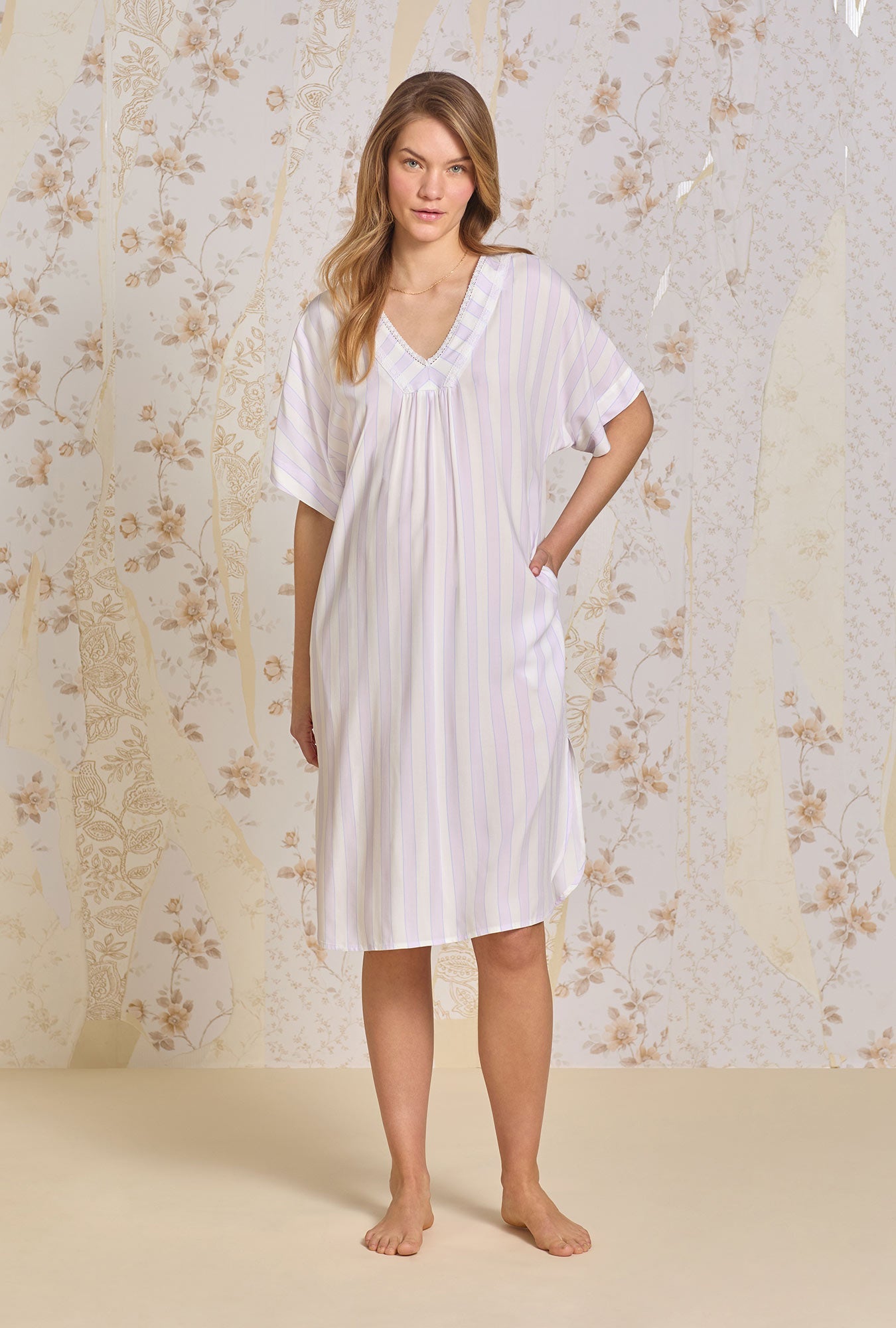 Eileen West Montauk Stripe Ecovero™ Rayon Caftan