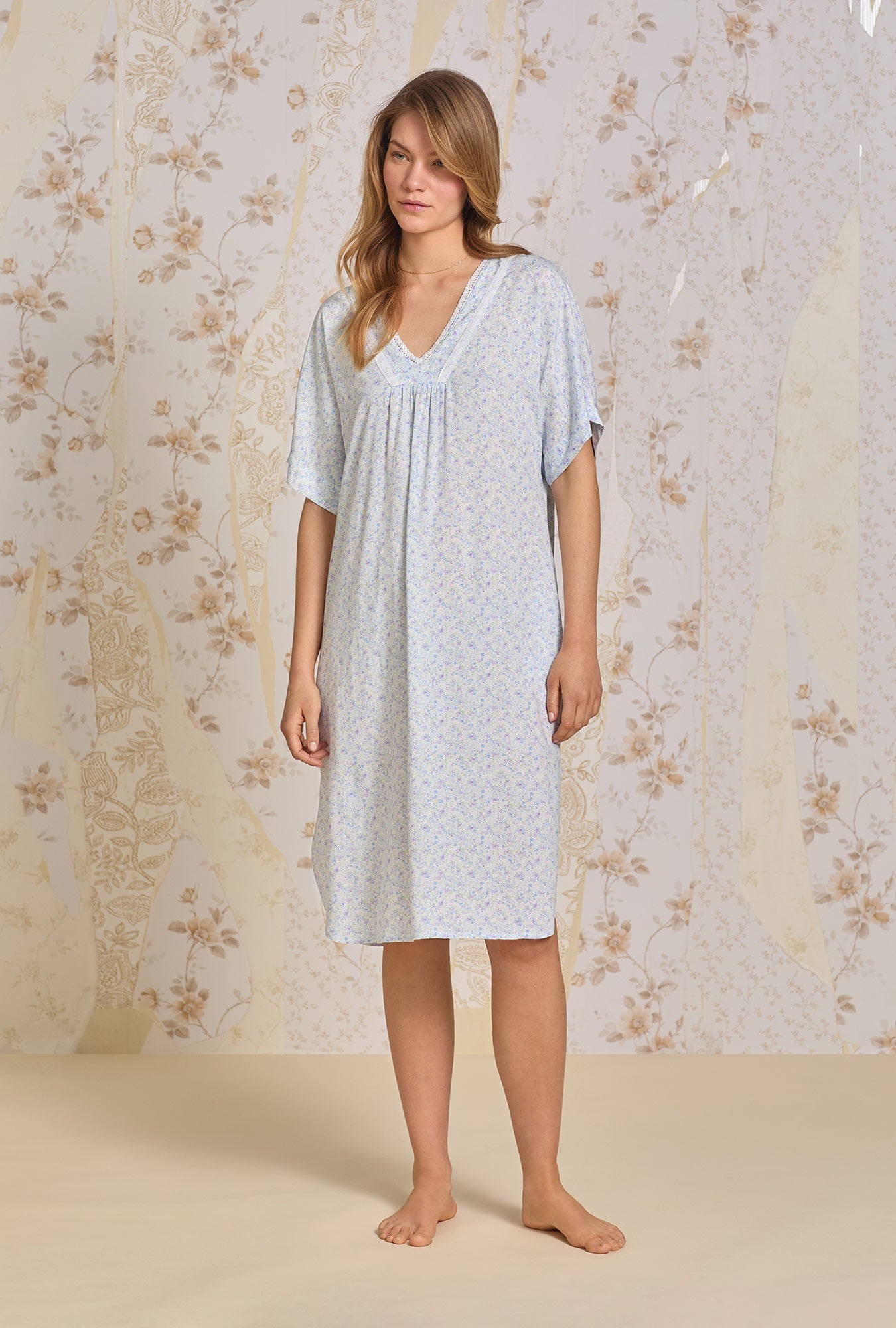 Eileen West Lavender Fields Ecovero™ Rayon Caftan