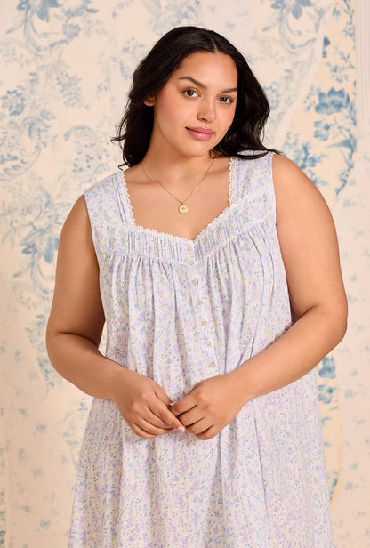 Eileen West Floral Frolic Cotton Pointelle Chemise