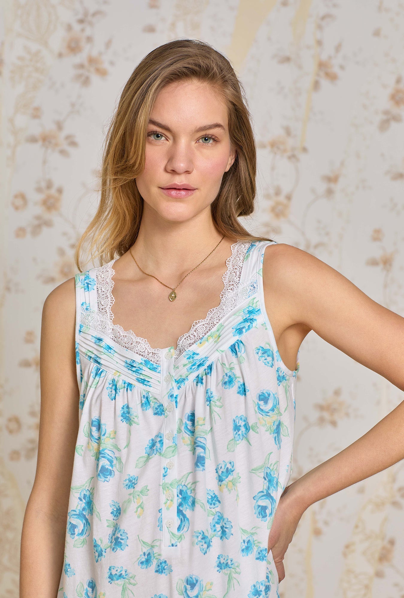 Eileen West Bluebell Mist Cotton Modal Chemise