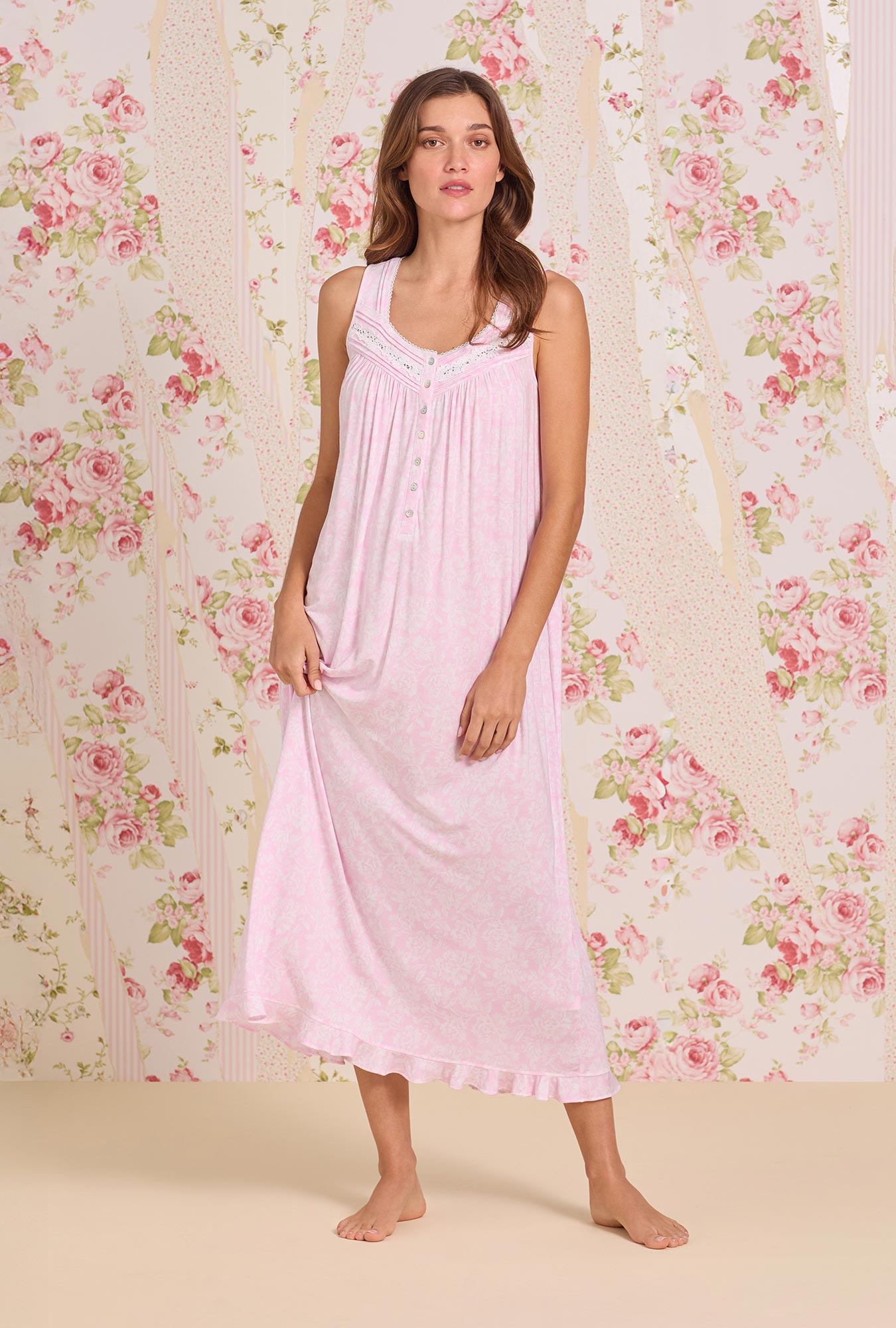 Eileen West The "Eileen" Pink Peony Tencel™ Ballet Night