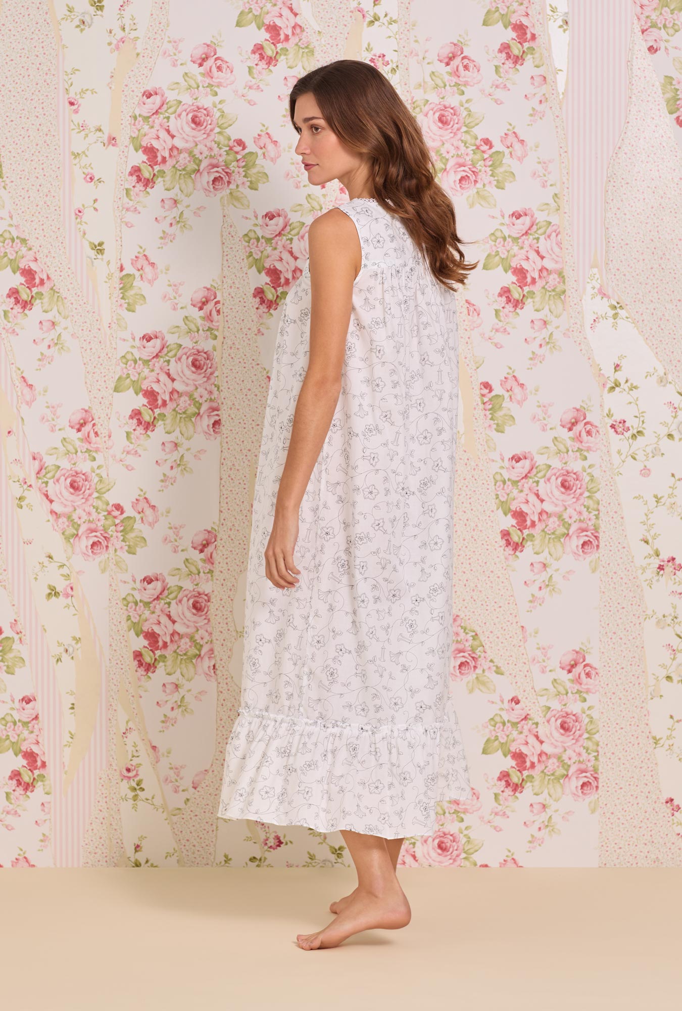 Eileen West The "Eileen" Morning Glory Cotton Lawn Ballet Nightgown
