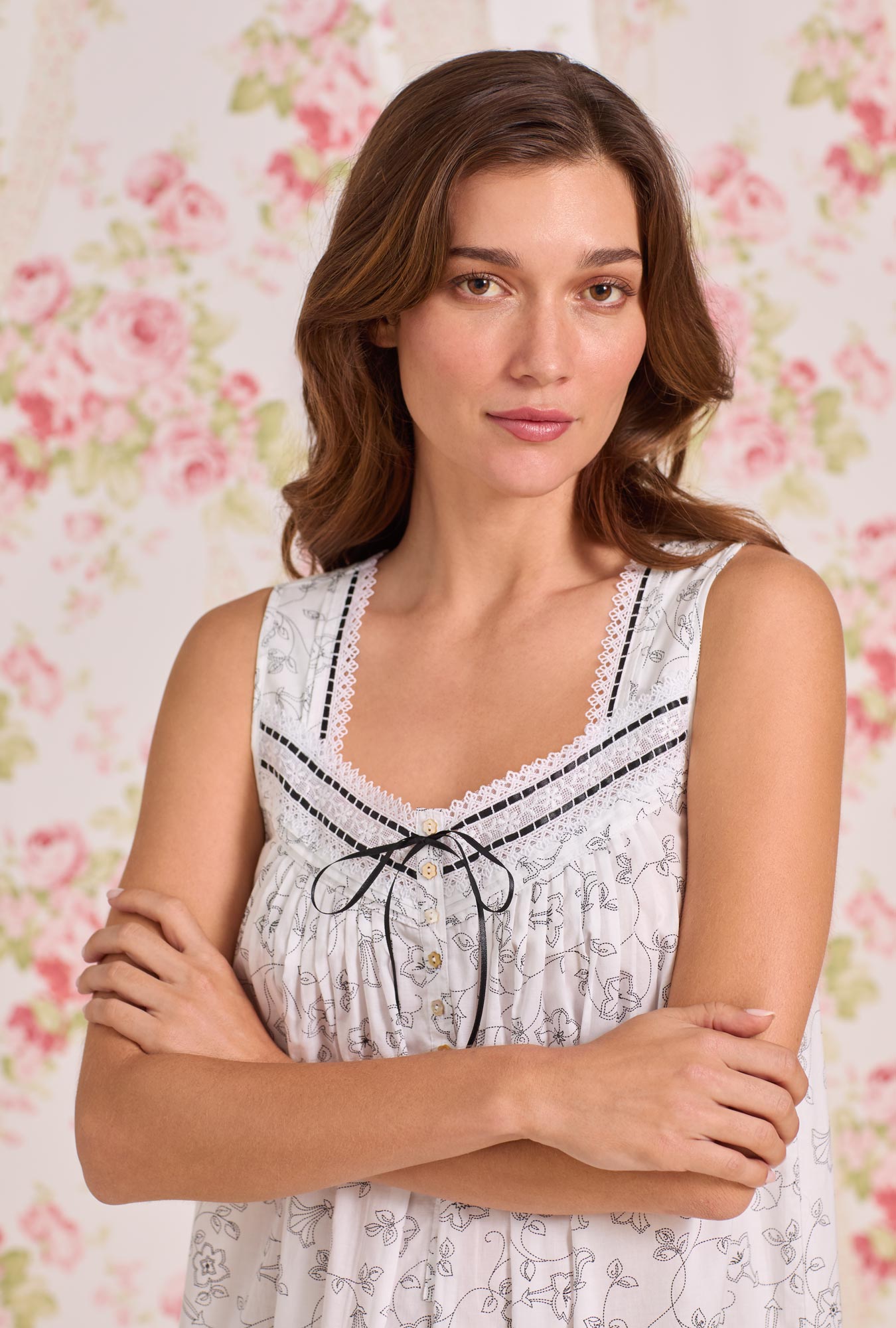 Eileen West The "Eileen" Morning Glory Cotton Lawn Ballet Nightgown