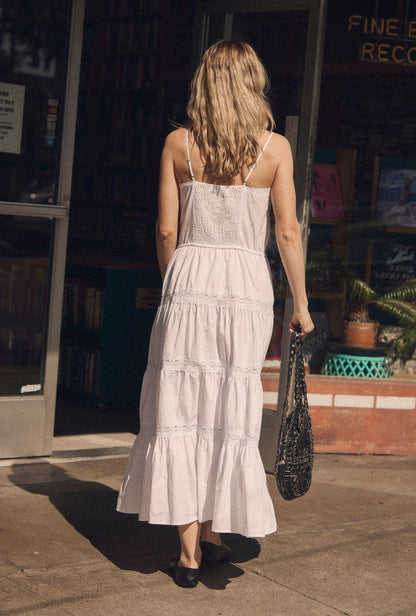 Eileen West Celia Soft White Cotton Maxi Dress