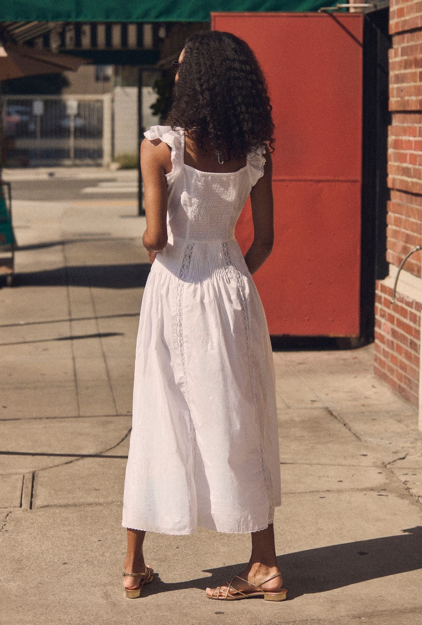 Eileen West Carmela Soft White Cotton Maxi Dress