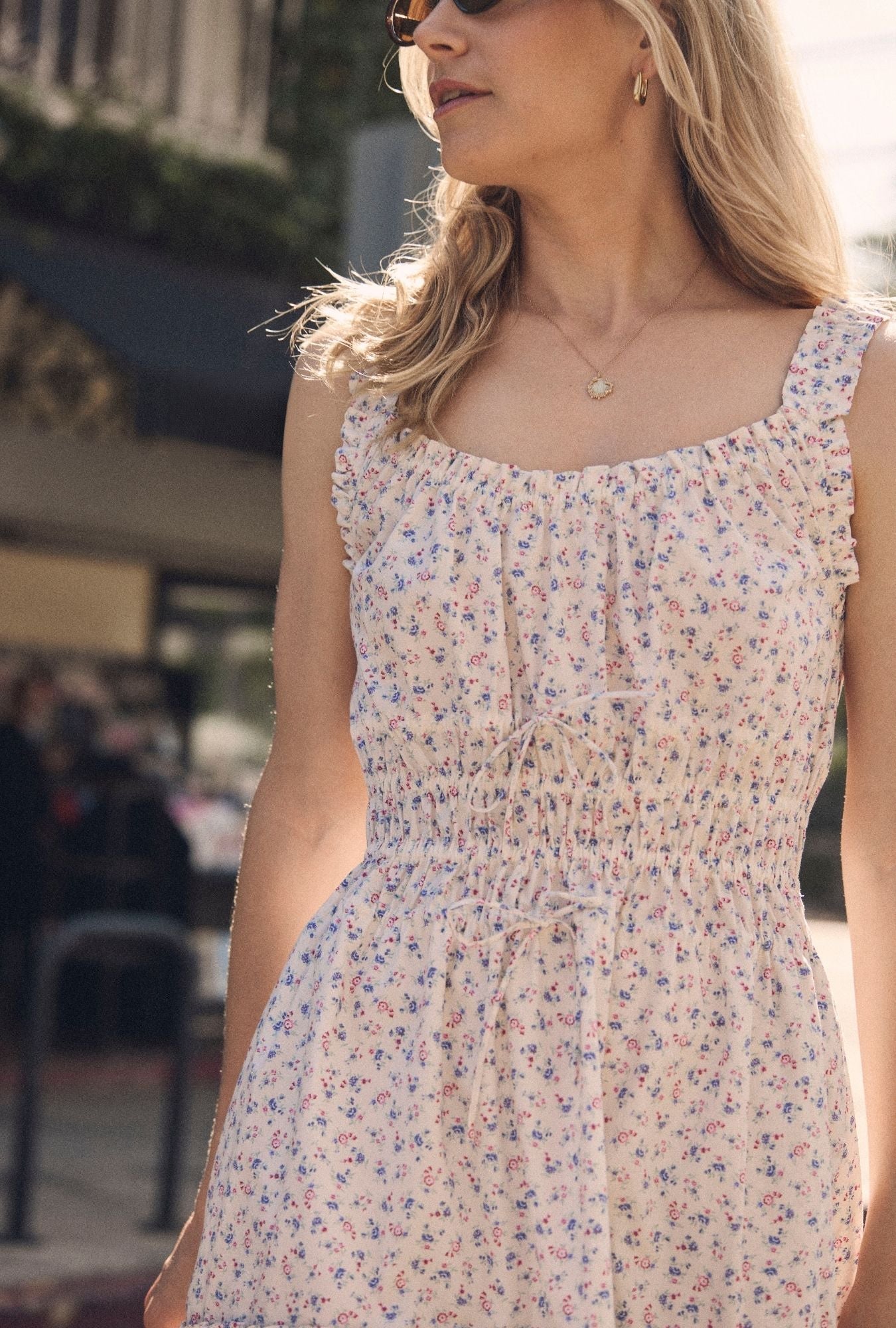 Eileen West Nora Buttercup Floral Cotton Midi Dress