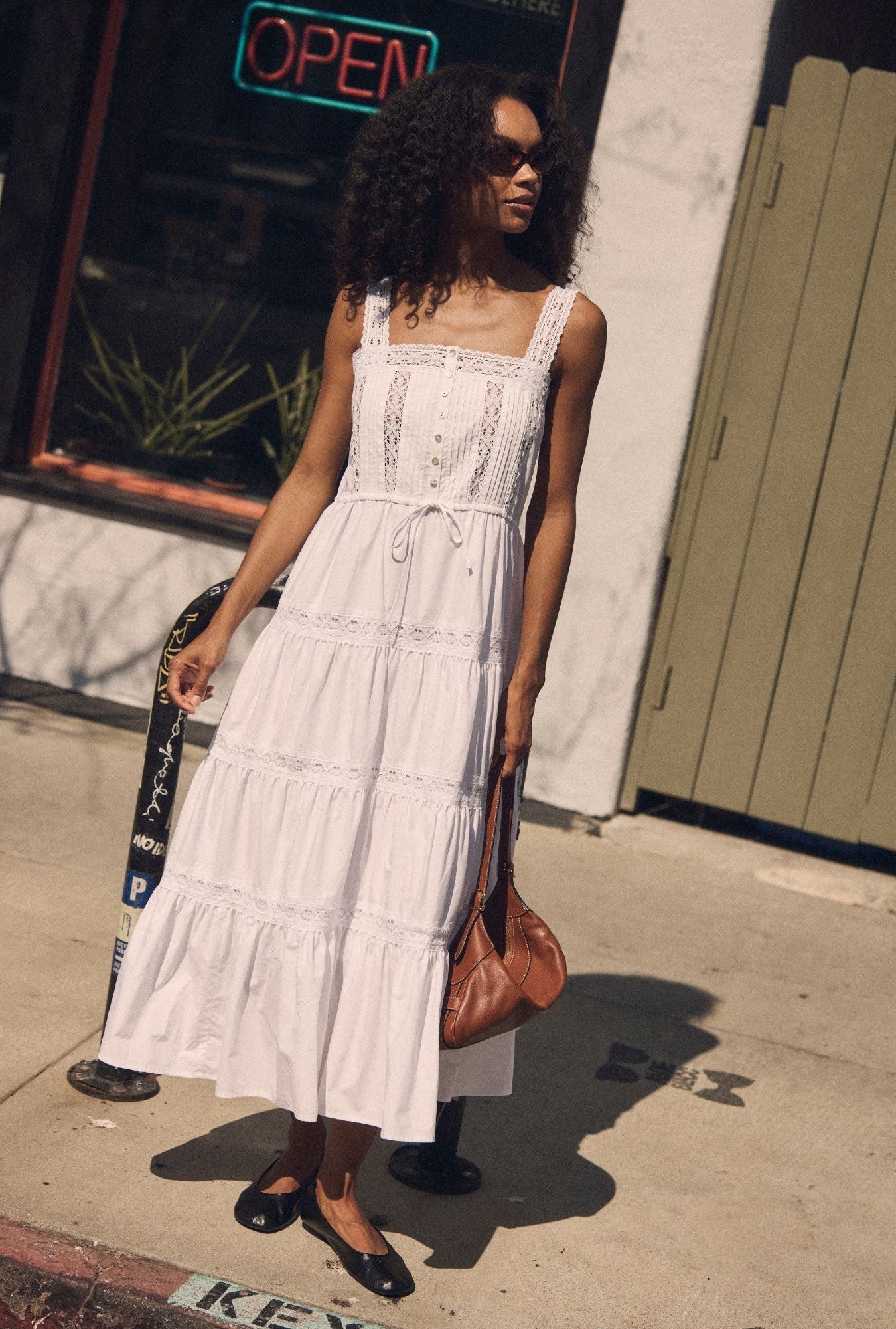 Eileen West Elise Soft White Cotton Maxi Dress
