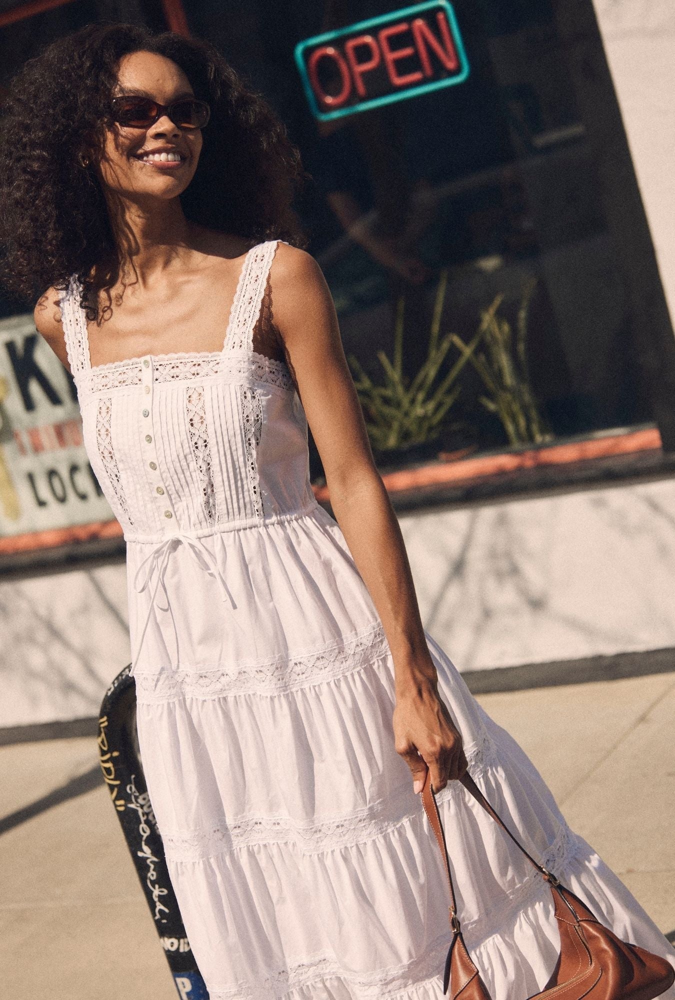 Eileen West Elise Soft White Cotton Maxi Dress