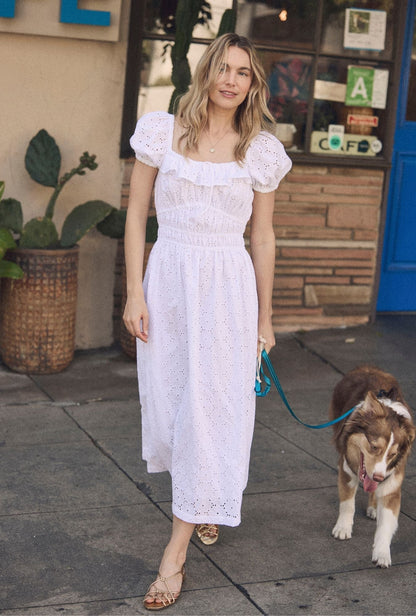 Eileen West Catalina Soft White Cotton Maxi Dress