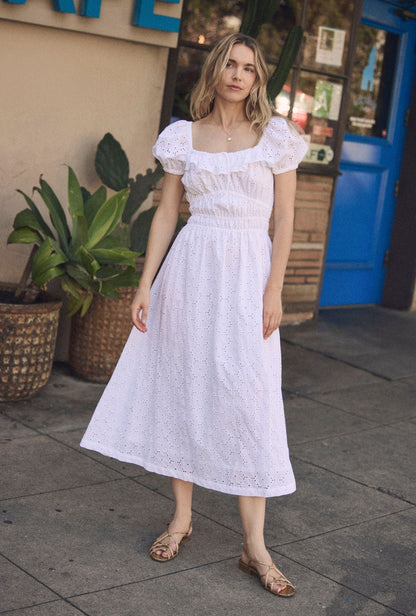 Eileen West Catalina Soft White Cotton Maxi Dress