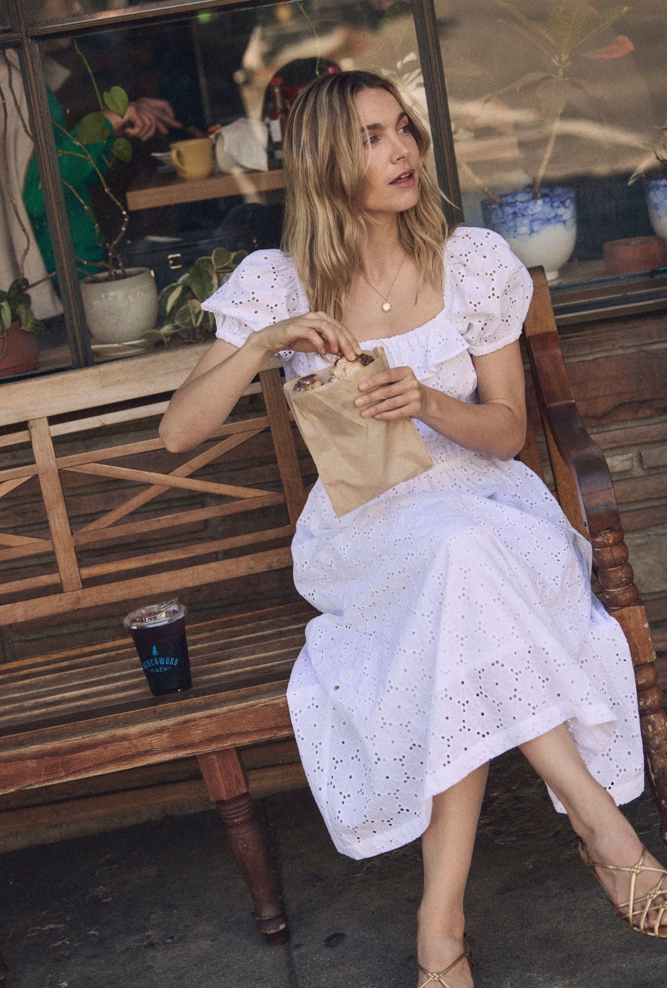 Eileen West Catalina Soft White Cotton Maxi Dress
