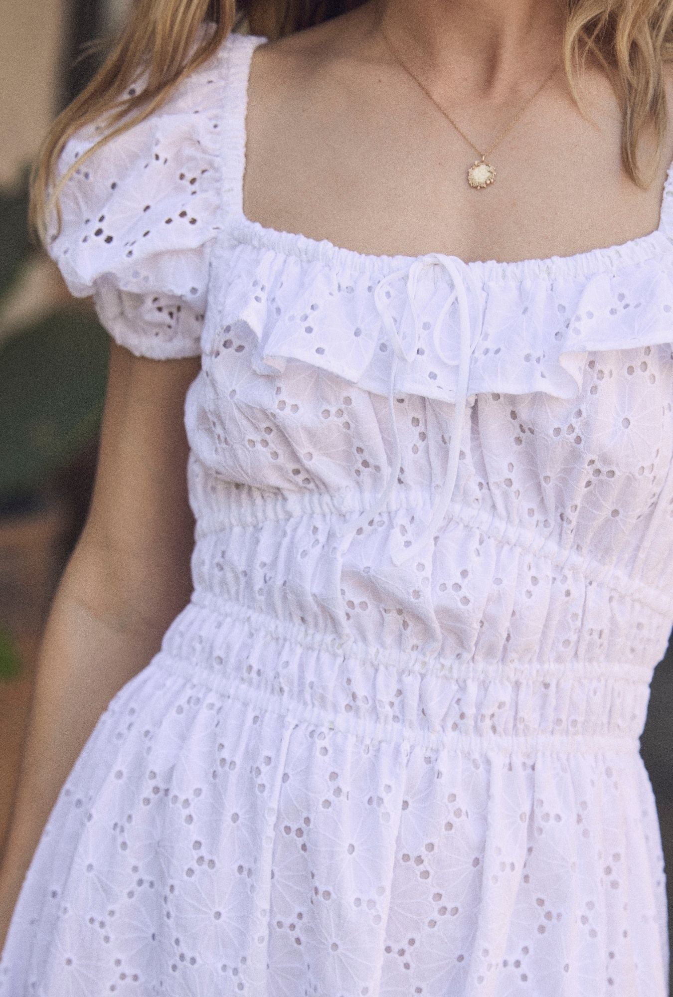 Eileen West Catalina Soft White Cotton Maxi Dress