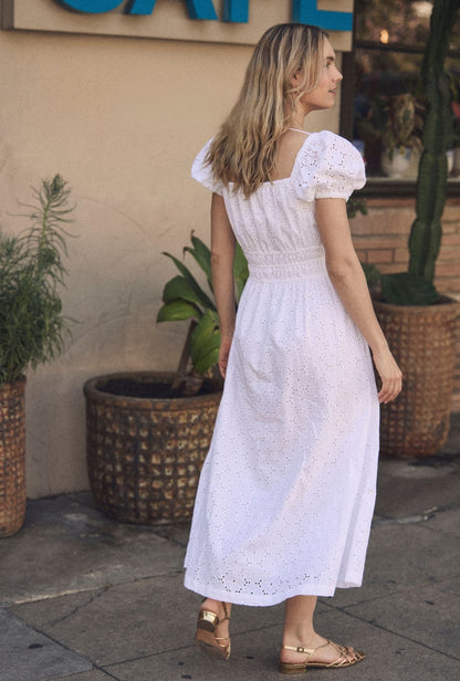 Eileen West Catalina Soft White Cotton Maxi Dress