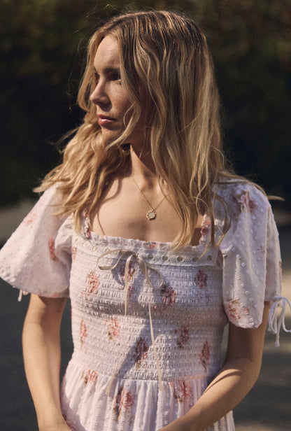 Eileen West Rosalie Venice Rose Cotton Swiss Dot Maxi Dress