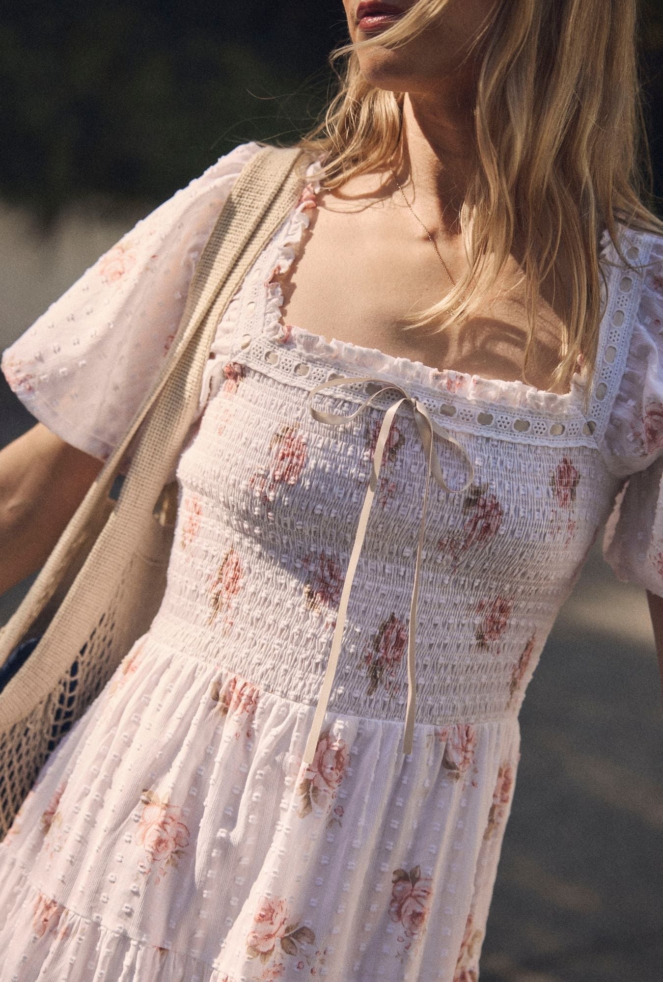 Eileen West Rosalie Venice Rose Cotton Swiss Dot Maxi Dress