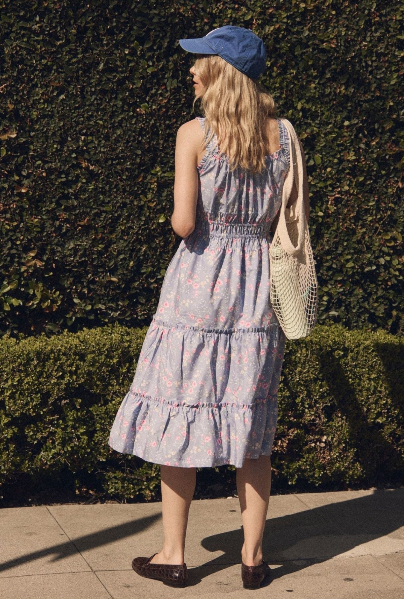 Eileen West Nora Chambray Rose Cotton Midi Dress