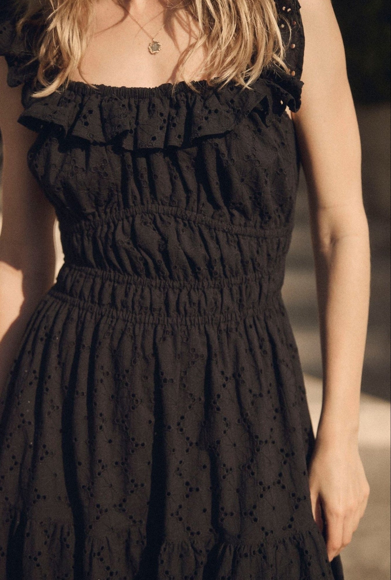 Eileen West Isla Iconic Black Cotton Maxi Dress