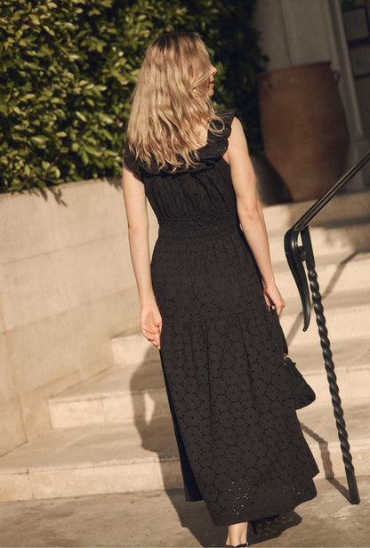 Eileen West Isla Iconic Black Cotton Maxi Dress