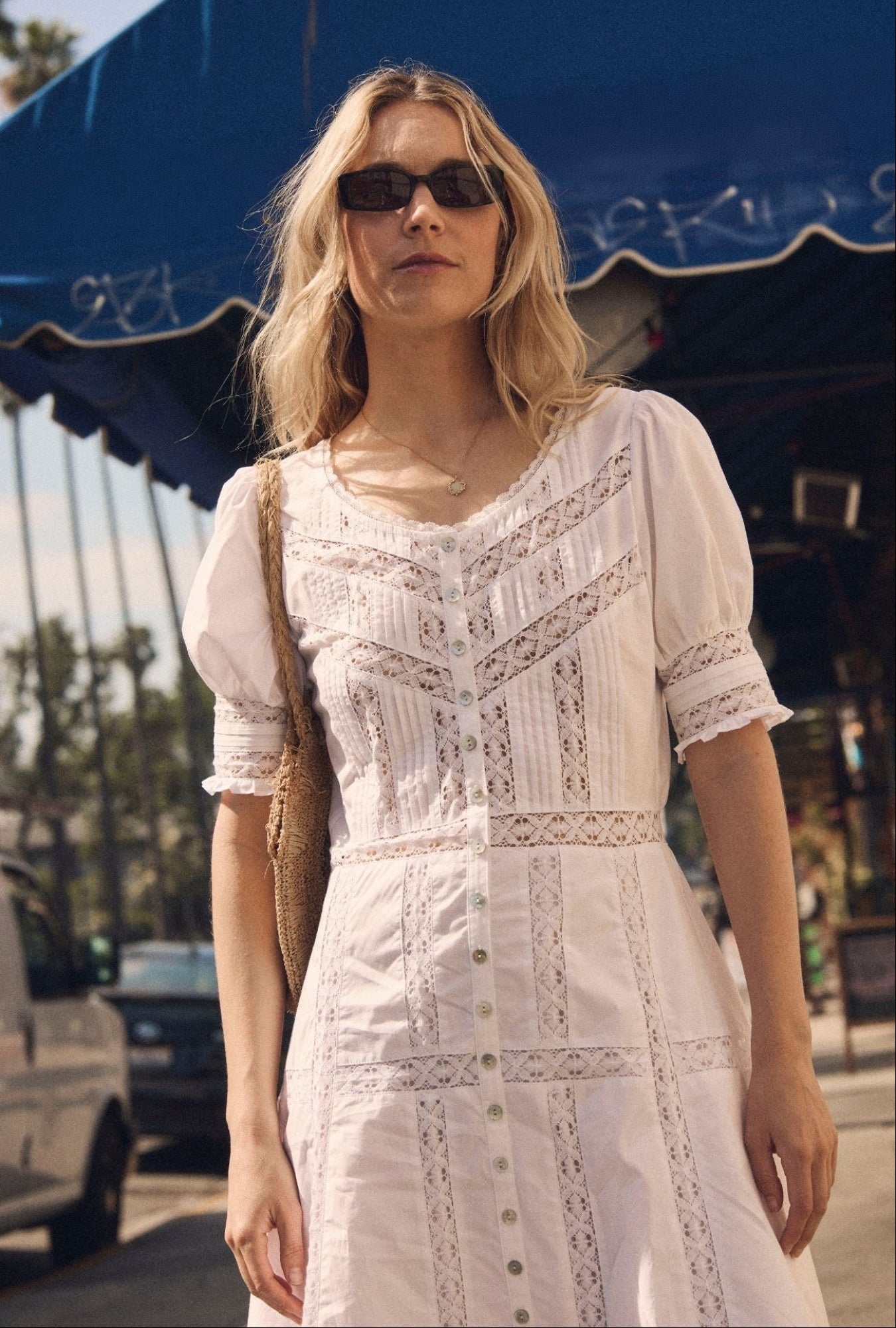 Eileen West Lucia Soft White Cotton Maxi Dress