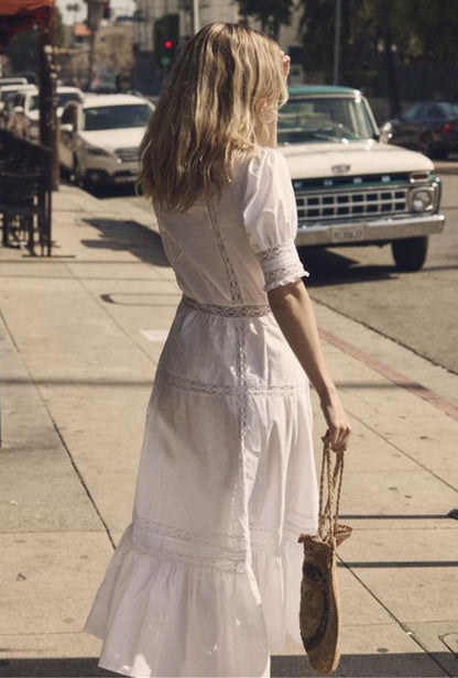 Eileen West Lucia Soft White Cotton Maxi Dress