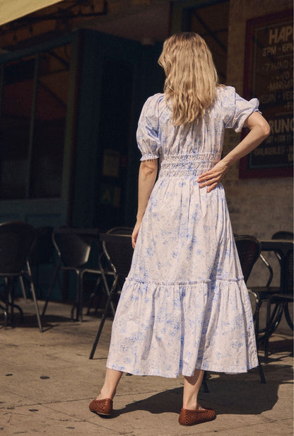 Eileen West Marin Coastal Toile Cotton Maxi Dress