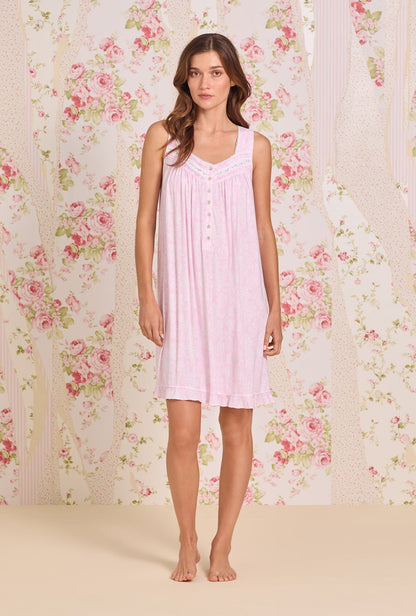 Eileen West Pink Peony Tencel™ Modal Short Chemise