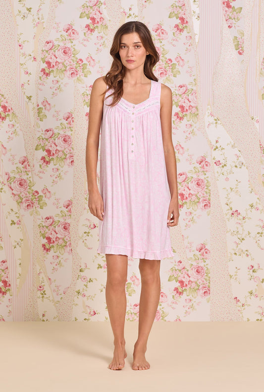 Eileen West Pink Peony Tencel™ Modal Short Chemise